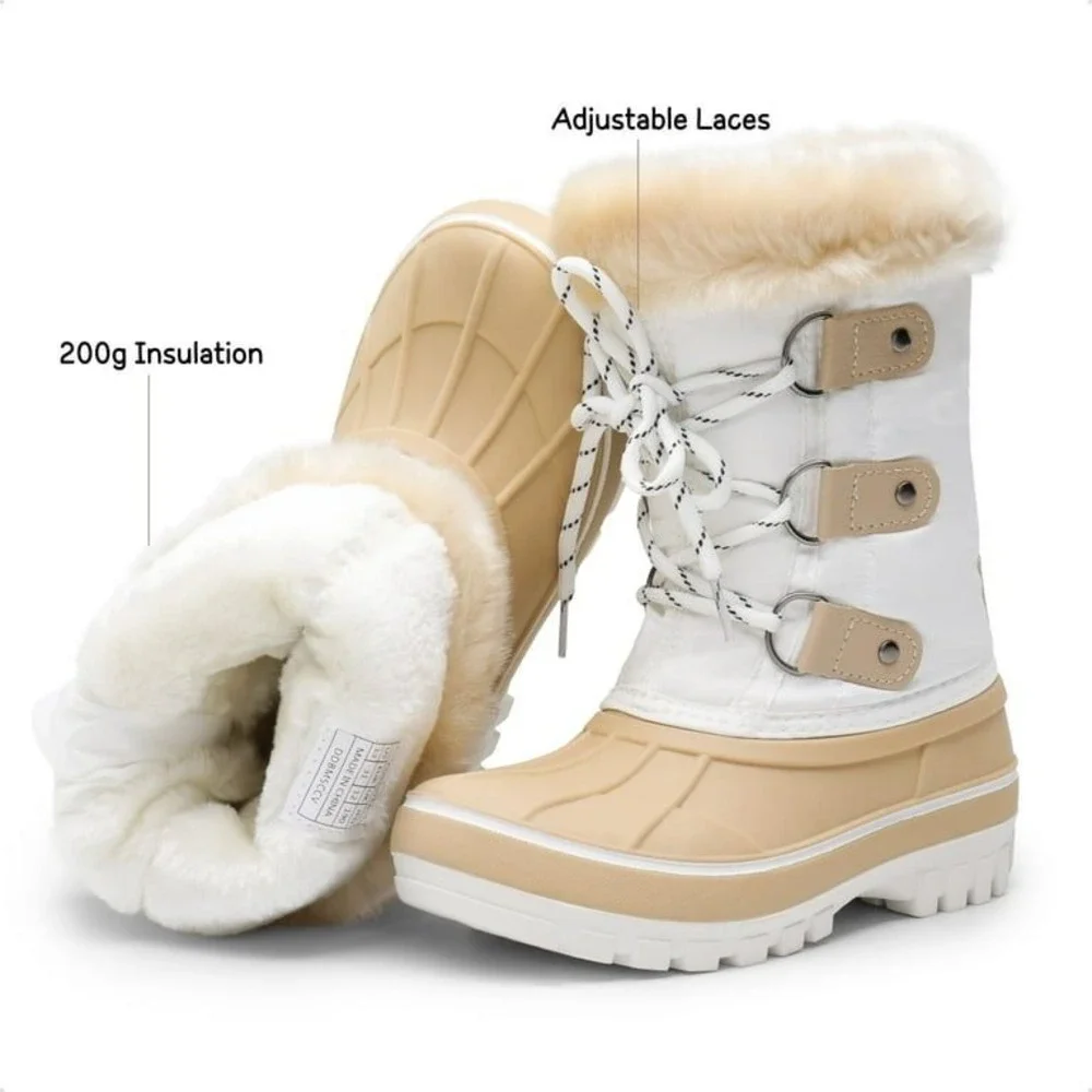 Dream Pairs Girl's Boy's Waterproof Winter Ankle Boots zip Faux Fur Forester 5.0